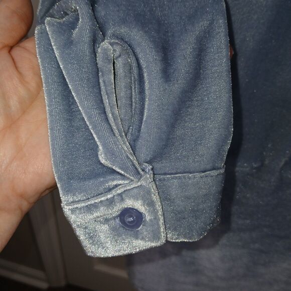 One World Women's Long Sleeve Tunic Dress Top, Light Blue, Size S. - Picture 14 of 16